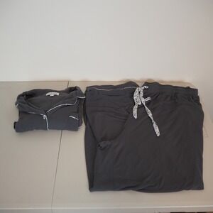 P.J. Salvage Women's Plus Size Modal Long Sleeve 2 Pc Pajama Set Size 3x Gray